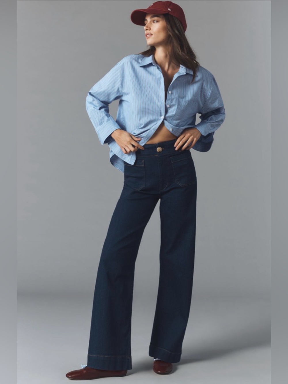 The Colette Full-Length Wide-Leg Jeans by Maeve